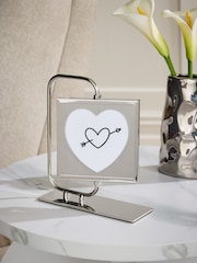 Silver Heart Aperture Swivel Photo Frame - Image 2 of 5