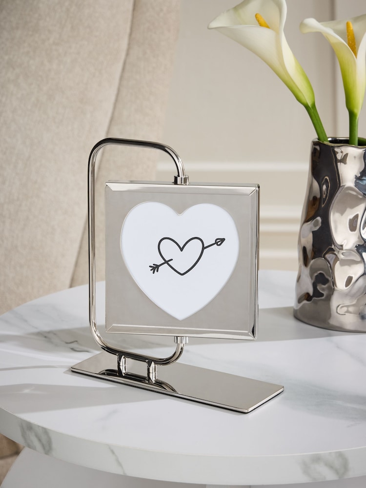 Silver Heart Aperture Swivel Photo Frame - Image 2 of 5 Silver Heart Aperture Swivel Photo Frame - Image 2 of 5