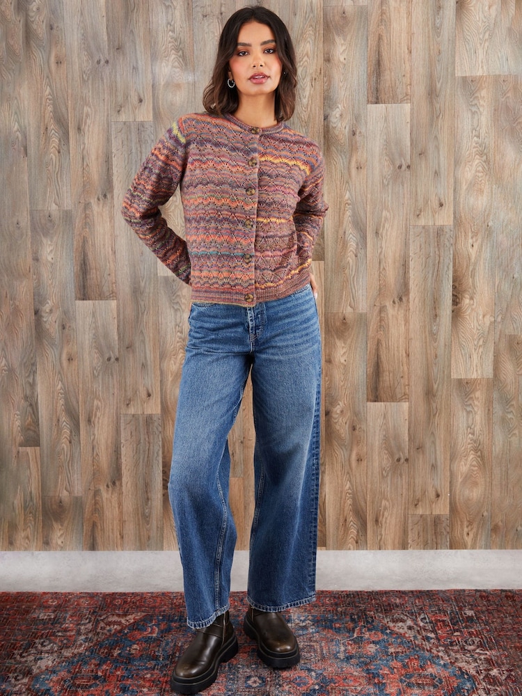 Threadbare Brown Space Dye Knitted Cardigan - Image 5 of 5 Threadbare Brown Space Dye Knitted Cardigan - Image 5 of 5