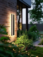 The Solar Centre White Warm Halo Rectangle Solar Wall Light - Image 1 of 1