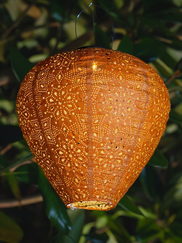 The Solar Centre Warm White Tyvek Terracotta Solar Garden Lantern Balloon - Image 1 of 1 The Solar Centre Warm White Tyvek Terracotta Solar Garden Lantern Balloon - Image 1 of 1