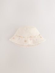 Cream Beaded Chain Bucket Hat (3-16yrs) - Image 1 of 3