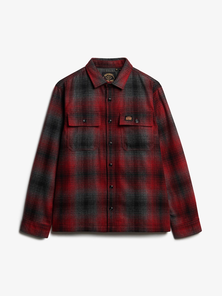 Superdry Red Wool Miller Overshirt - Image 6 of 6 Superdry Red Wool Miller Overshirt - Image 6 of 6