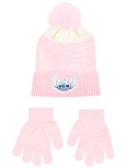 Brands In Pink Disney Stitch Emblem Hat and Gloves set - Image 1 of 4
