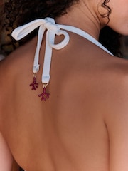 Daily by Desmond and Dempsey White Embroidery Triangle Bikini Top - Image 5 of 5