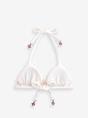 Daily by Desmond and Dempsey White Embroidery Triangle Bikini Top - Image 7 of 9