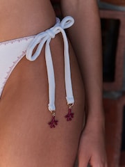 Daily by Desmond and Dempsey White Embroidery Tie Side Bikini Briefs - Image 4 of 7