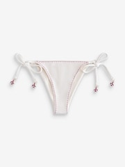 Daily by Desmond and Dempsey White Embroidery Tie Side Bikini Briefs - Image 5 of 7