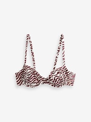 Daily by Desmond and Dempsey Chocolate Brown Wave Tankini Bikini Top - Image 5 of 8