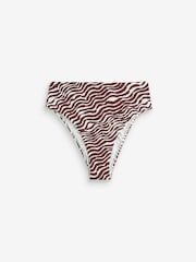 Daily by Desmond and Dempsey Chocolate Brown Wave High Waist Bikini Briefs - Image 5 of 7