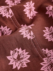 Daily by Desmond and Dempsey Chocolate Brown Shell Linen Blend Maxi Dress - Image 8 of 9