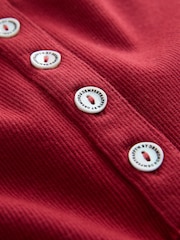 Daily by Desmond and Dempsey Red/Cream Cotton Short Pyjamas Set - Image 9 of 10