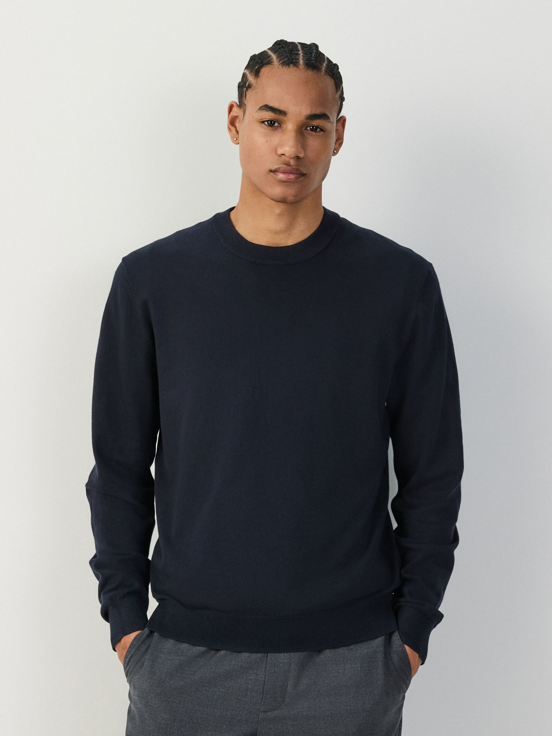 トップス everyone luxury cotton crew neck navy Buy Navy Blue Crew Neck Regular Fit Cotton Rich Jumper from Next USA