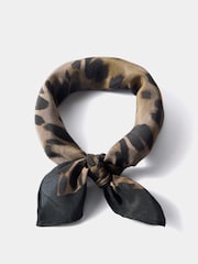 Mint Velvet Brown Leopard Print Cotton Square Neck Scarf - Image 1 of 3