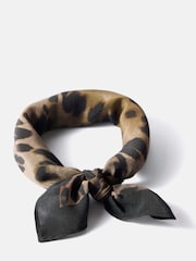 Mint Velvet Brown Leopard Print Cotton Square Neck Scarf - Image 2 of 3