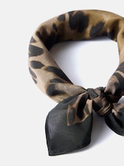 Mint Velvet Brown Leopard Print Cotton Square Neck Scarf - Image 3 of 3