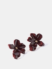 Mint Velvet Gold Tone Floral Statement Earrings - Image 1 of 3
