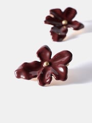 Mint Velvet Gold Tone Floral Statement Earrings - Image 2 of 3