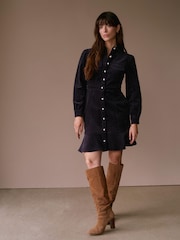 Mint Velvet Blue Corduroy Mini Dress - Image 1 of 7