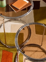 MADE.COM Chrome Piper Amber Glass Nest of Table - Image 2 of 6