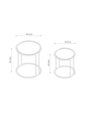 MADE.COM Chrome Piper Amber Glass Nest of Table - Image 3 of 6