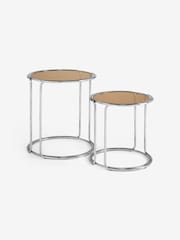 MADE.COM Chrome Piper Amber Glass Nest of Table - Image 6 of 6