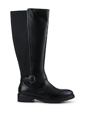 Pavers Black Elastic-Fit Grippy Long Boots - Image 1 of 5