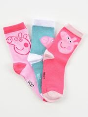 Brands In Pink Peppa Pig Face Socks 6 Pack - Image 3 of 5