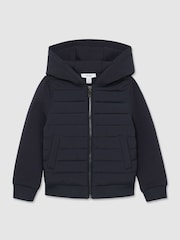 سترة هودي مختلطة بسحَّاب كامل Taylor من Reiss - Image 1 of 3