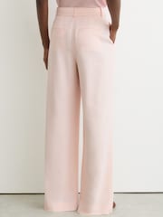 Reiss Pale Pink Emilia Wide-Leg Tailored Trousers - Image 6 of 7