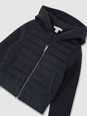 سترة هودي مختلطة بسحَّاب كامل Taylor من Reiss - Image 1 of 3