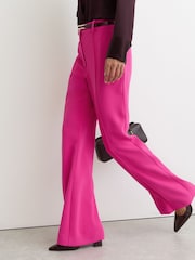 Reiss Bright Pink Skye Seam-Detail Flared Trousers - Image 5 of 7