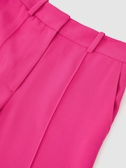 Reiss Bright Pink Skye Seam-Detail Flared Trousers - Image 7 of 7