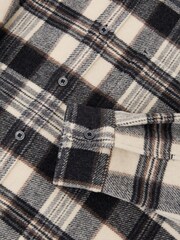 Reiss Charcoal Grey Crosby Wool-Blend Check Overshirt - Image 7 of 7