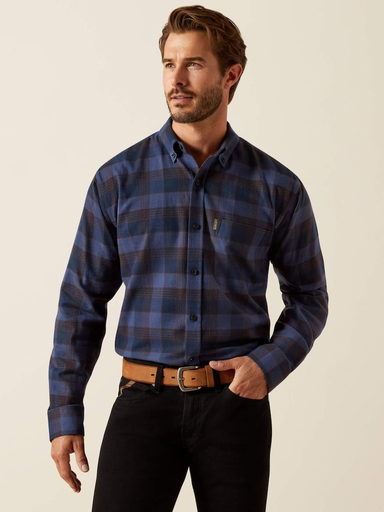 Ariat Blue Simmental Long Sleeve Shirt - Image 1 of 4 Ariat Blue Simmental Long Sleeve Shirt - Image 1 of 4