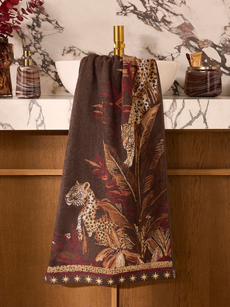 Brown Leopard Towel - Image 1 of 3 Brown Leopard Towel - Image 1 of 3