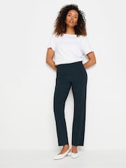 M&Co Blue Straight Leg Bengaline Trousers - Image 4 of 5