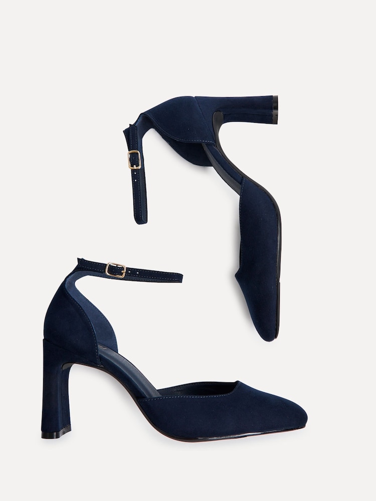 Linzi Blue Corinne Square Toe Closed Back Heels - Image 4 of 4