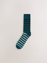 Black Ombre Stripe 7 Pack Cotton Rich Socks - Image 6 of 12