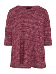 Yours Curve Red Side Button Ribbed Top - Image 5 of 5