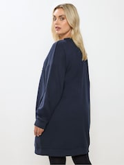 Yours Curve Blue Sweatshirt Dress - Image 3 of 5