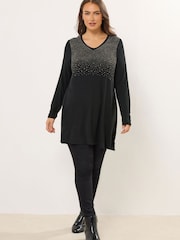 Preto - Yours Curve Studded Detail Blouse - Imagem 2 de 5