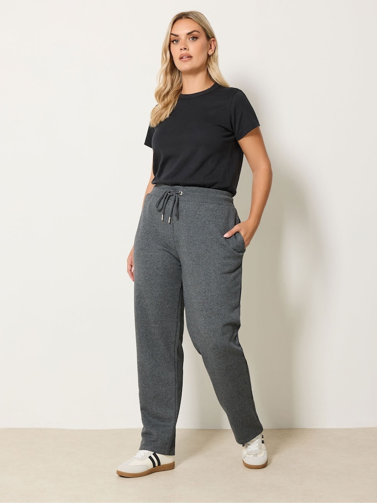 Yours Curve Grey Tie Waistband Joggers - Image 2 of 5 Yours Curve Grey Tie Waistband Joggers - Image 2 of 5