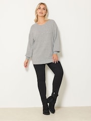 Yours Curve Grey Heat Seal Jumper - Image 3 of 5