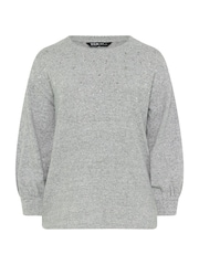 Yours Curve Grey Heat Seal Jumper - Image 4 of 5