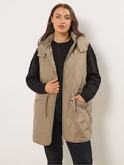 Yours Curve Natural Quilted Gilet - Image 1 of 6