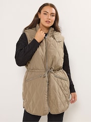 Yours Curve Natural Quilted Gilet - Image 2 of 6