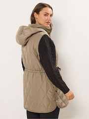 Yours Curve Natural Quilted Gilet - Image 4 of 6