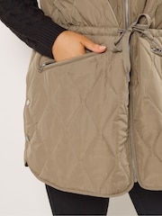 Yours Curve Natural Quilted Gilet - Image 5 of 6
