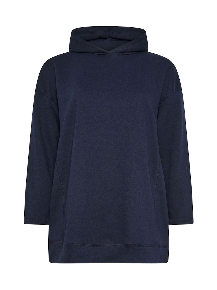 Yours Curve Blue Seamed Detail Hoodie - Image 5 of 5 Yours Curve Blue Seamed Detail Hoodie - Image 5 of 5